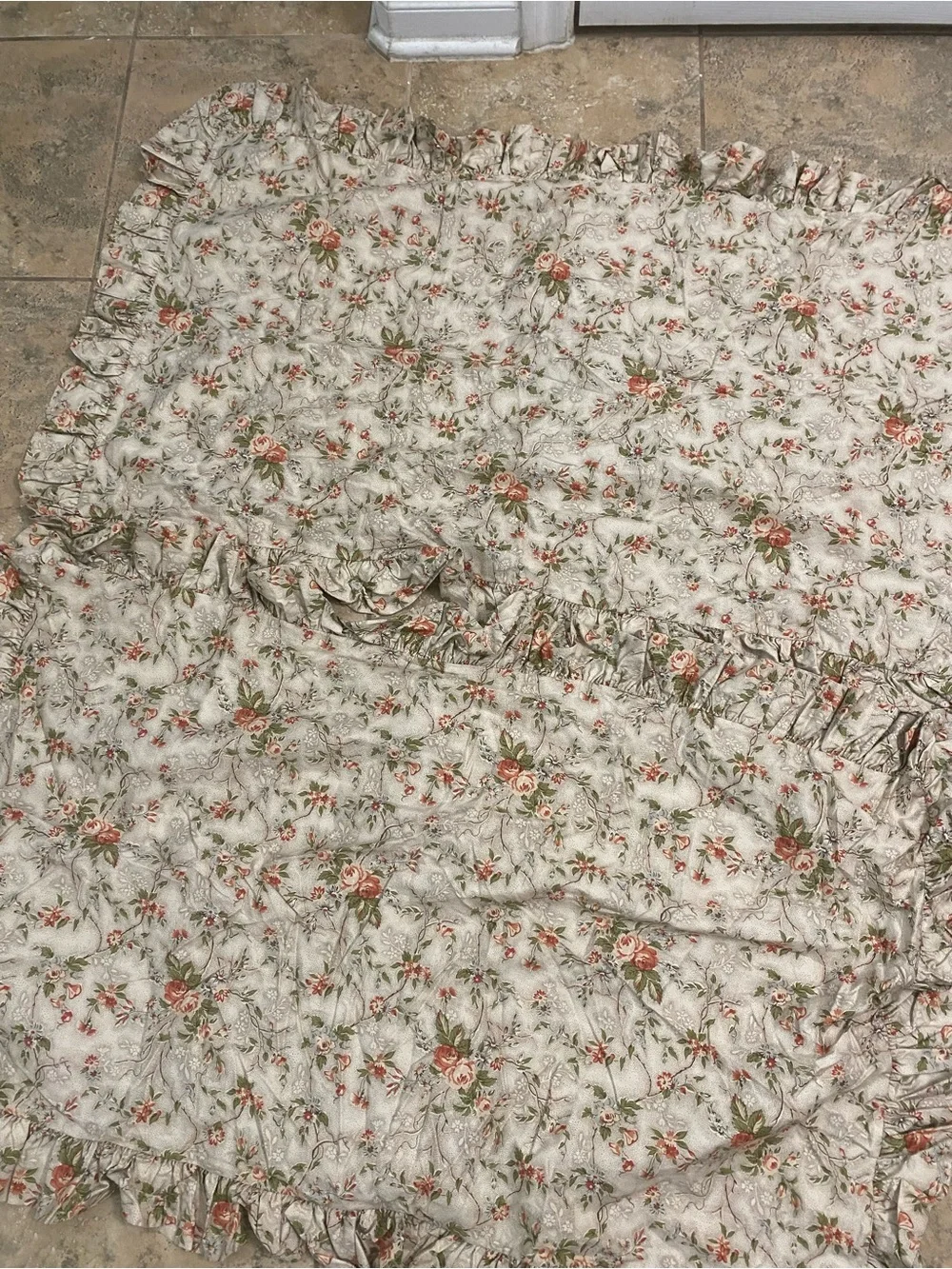 Vintage Rare Lauren Ralph Lauren Cole Brook Ruffled Floral Pillow King Shamsi